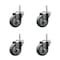 Service Caster 35 Inch Gray Polyurethane Wheel Swivel 34 Inch Threaded Stem Caster Set Service Caster SCC-TS20S3514-PPUB-34212-4 - alternate 1